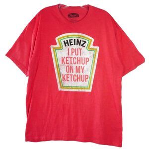 Original Heinz Mens Size 2X "I Put Ketchup On My Ketchup"  Graphic  Red T Shirt